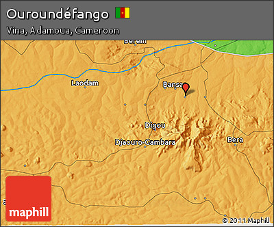 Political 3D Map of Ouroundéfango
