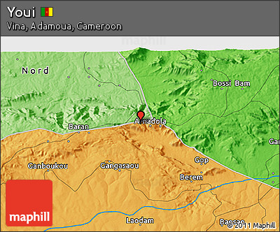 Political 3D Map of Youi