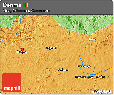 Political 3D Map of Denma