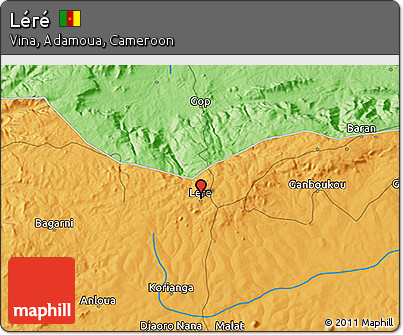 Political 3D Map of Léré