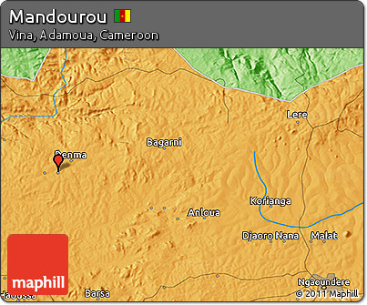 Political 3D Map of Mandourou