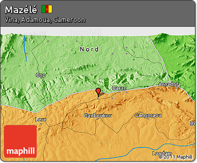 Political 3D Map of Mazélé