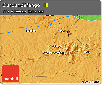 Political 3D Map of Ouroundéfango
