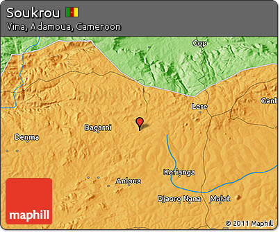 Political 3D Map of Soukrou