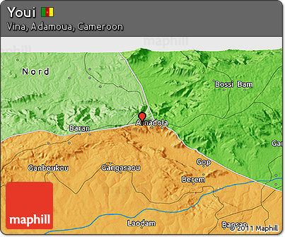 Political 3D Map of Youi