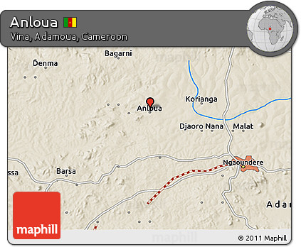 Shaded Relief 3D Map of Anloua