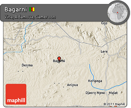 Shaded Relief 3D Map of Bagarni