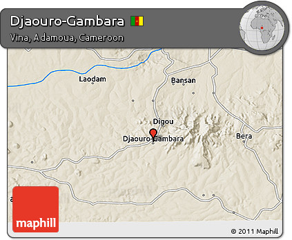 Shaded Relief 3D Map of Djaouro-Gambara