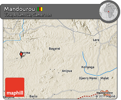 Shaded Relief 3D Map of Mandourou
