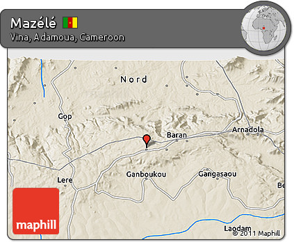 Shaded Relief 3D Map of Mazélé