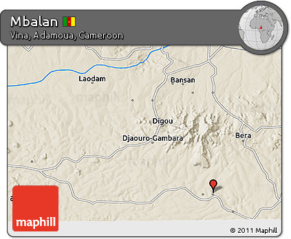 Shaded Relief 3D Map of Mbalan
