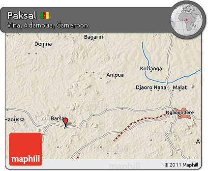 Shaded Relief 3D Map of Paksal