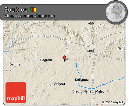 Shaded Relief 3D Map of Soukrou