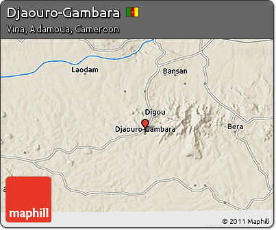 Shaded Relief 3D Map of Djaouro-Gambara