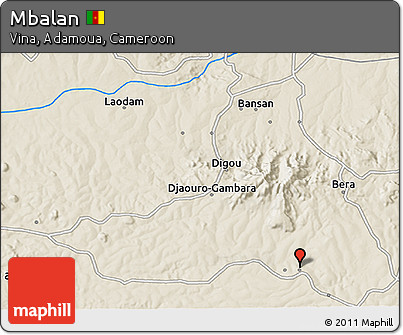 Shaded Relief 3D Map of Mbalan