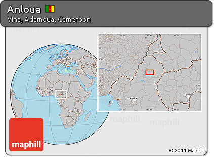 Gray Location Map of Anloua