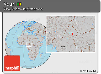 Gray Location Map of Vouri