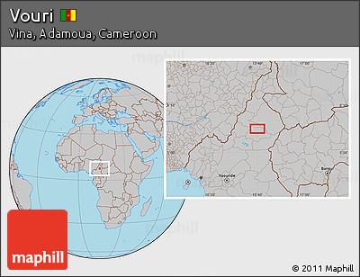Gray Location Map of Vouri