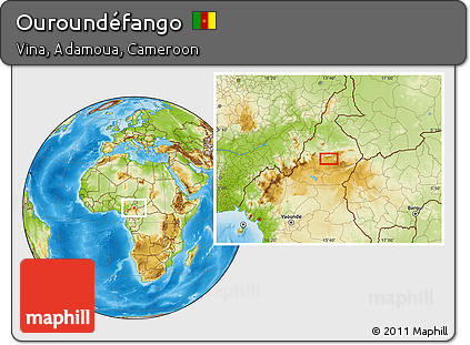 Physical Location Map of Ouroundéfango
