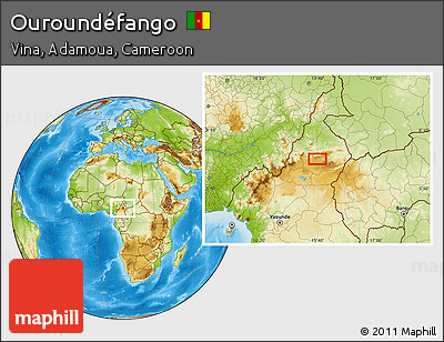 Physical Location Map of Ouroundéfango
