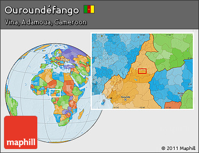 Political Location Map of Ouroundéfango