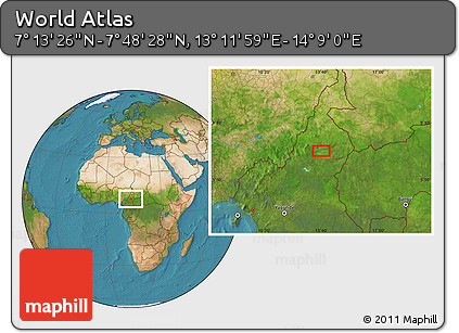 Satellite Location Map of the Area around 7° 30' 57" N, 13° 40' 30" E