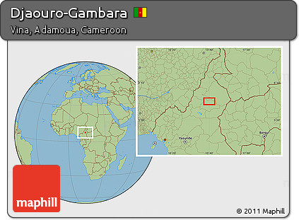 Savanna Style Location Map of Djaouro-Gambara