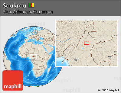 Shaded Relief Location Map of Soukrou