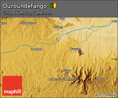 Physical Map of Ouroundéfango