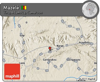 Shaded Relief Map of Mazélé