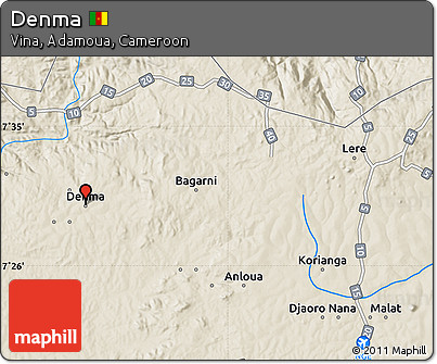 Shaded Relief Map of Denma