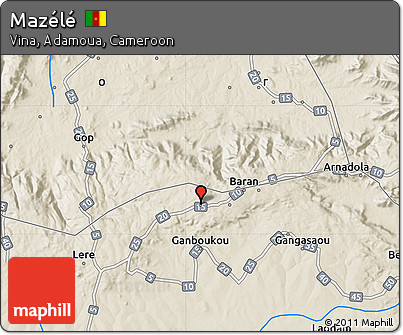 Shaded Relief Map of Mazélé