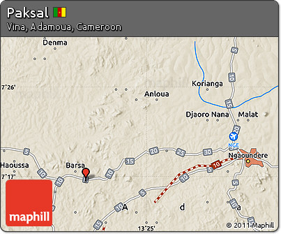 Shaded Relief Map of Paksal