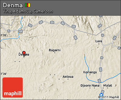 Shaded Relief Map of Denma