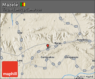 Shaded Relief Map of Mazélé