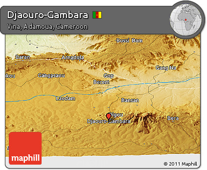 Physical Panoramic Map of Djaouro-Gambara