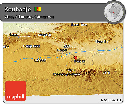 Physical Panoramic Map of Koubadjé