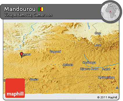 Physical Panoramic Map of Mandourou