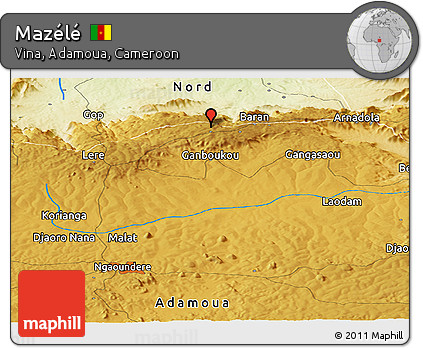 Physical Panoramic Map of Mazélé