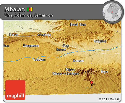 Physical Panoramic Map of Mbalan