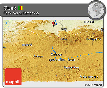 Physical Panoramic Map of Ouak