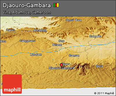 Physical Panoramic Map of Djaouro-Gambara