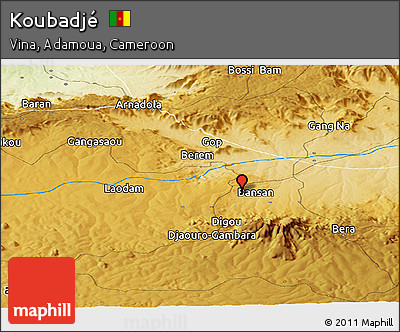 Physical Panoramic Map of Koubadjé