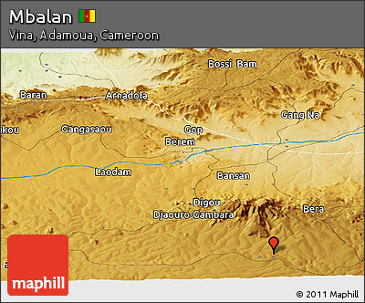 Physical Panoramic Map of Mbalan