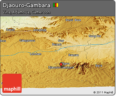Physical Panoramic Map of Djaouro-Gambara