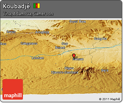 Physical Panoramic Map of Koubadjé