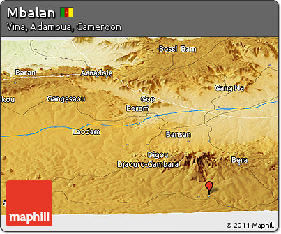 Physical Panoramic Map of Mbalan