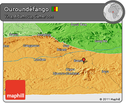 Political Panoramic Map of Ouroundéfango