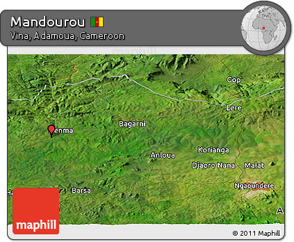 Satellite Panoramic Map of Mandourou