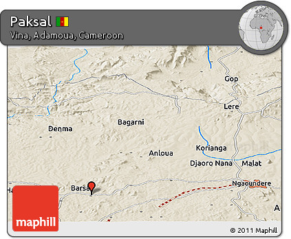 Shaded Relief Panoramic Map of Paksal